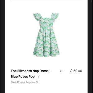 Elizabeth Nap Dress in Blue Roses poplin by Hill House Home SIZE SMALL
